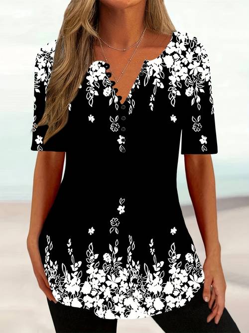plus size, damen plus size elegante v-ausschnitt knopfleiste bluse - kurzarm sommertauglich für heißes wetter, casual bis , maschinenwaschbar, lockerer schnitt