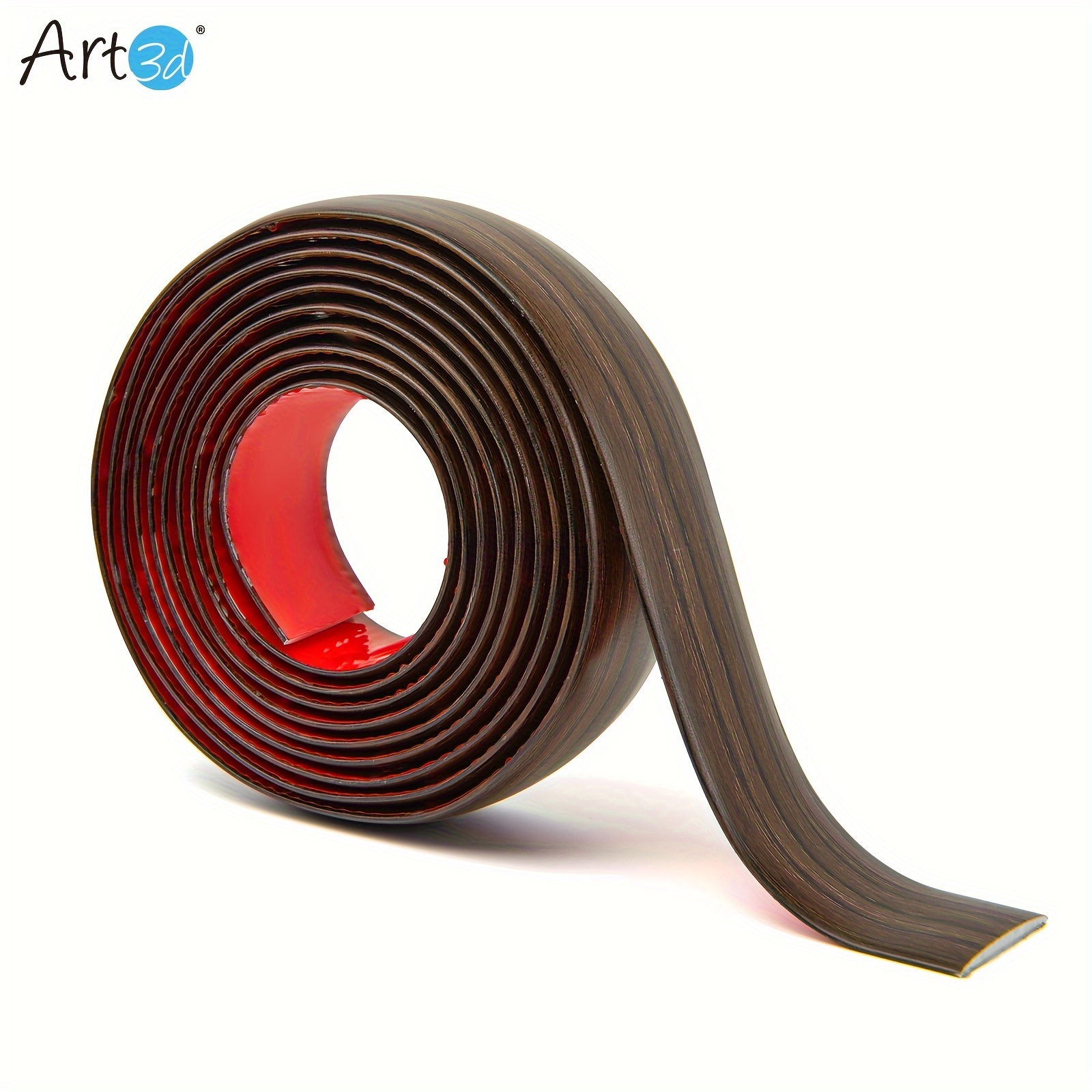 

Art3d Self-adhesive Vinyl Floor Strips, Floor Flat Divider Strip For Floor , Carpet Strips (10 Ft., 1.57 In., Brown)