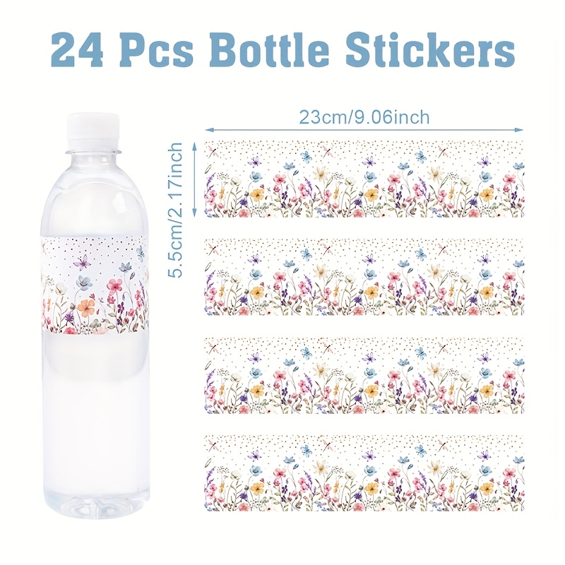 TEMU 10pcs/24pcs, Autocollants de florales, Pâques Fête des Mères Anniversaire Fleurs colorées Fleurs florales Douche Autocollants d'étiquettes de
