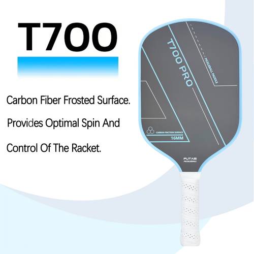 professional t700 carbon fiber pickleball paddle lightweight high spin durable 16mm carbon fiber pickleball paddle with frosted surface control racket for men and women