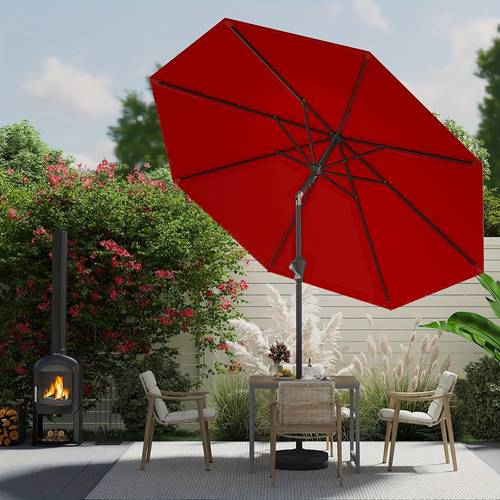 11ft 8ft large outdoor patio umbrella durable uv protection waterproof and windproof with button tilt and crank system backyard beach and poolside shade