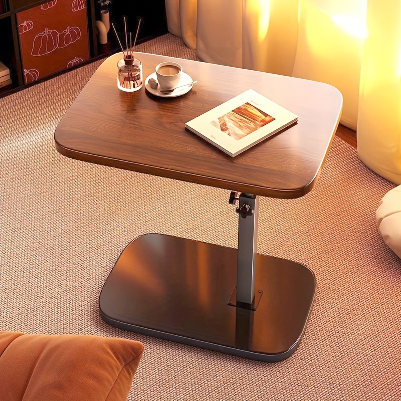 360° Adjustable Height   Side Table - Space-Saving Modern   with Wooden Top & Metal Base, Sturdy Durable for Living Room, Bedroom, Small Spaces - Easy Assembly, No Electricity Needed, Small Table for Living Room, Bedroom Nightstand, Contemporary Furniture, Sleek Construction