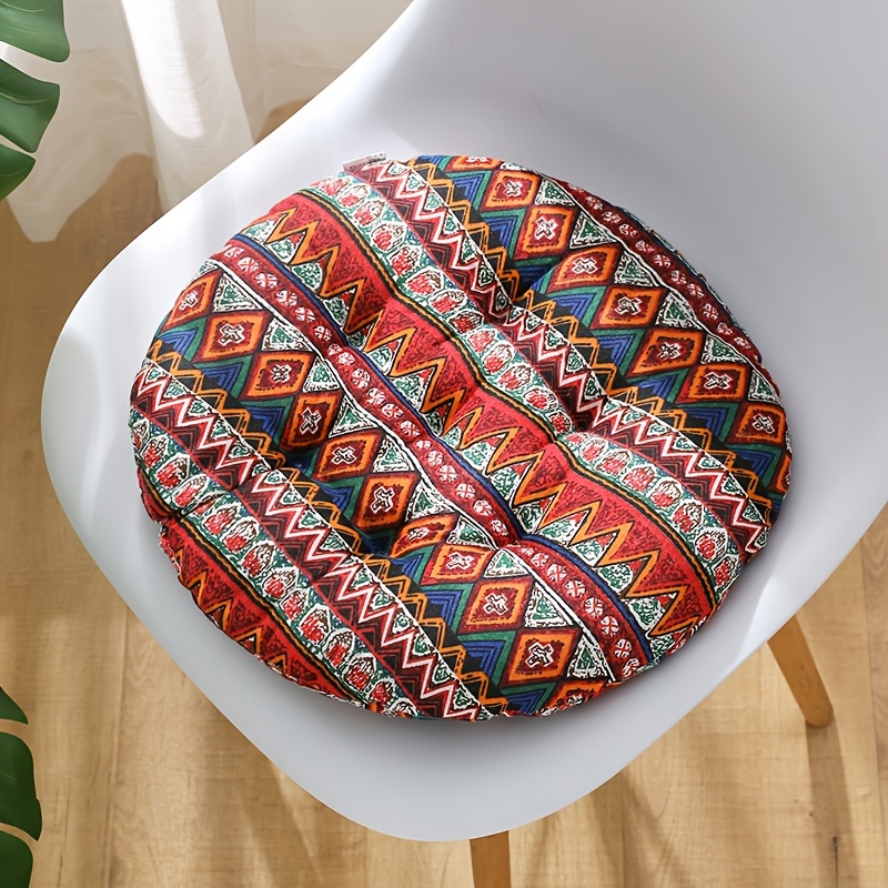 Image of 1pc Fashionable Circular Seat Cushion - Ethnic Fabric Yoga Mat, Thick And Comfortable Seat Cushion, Dining Chair Cushion, Tatami Stool Cushion, Suitable For Office And Home Decoration