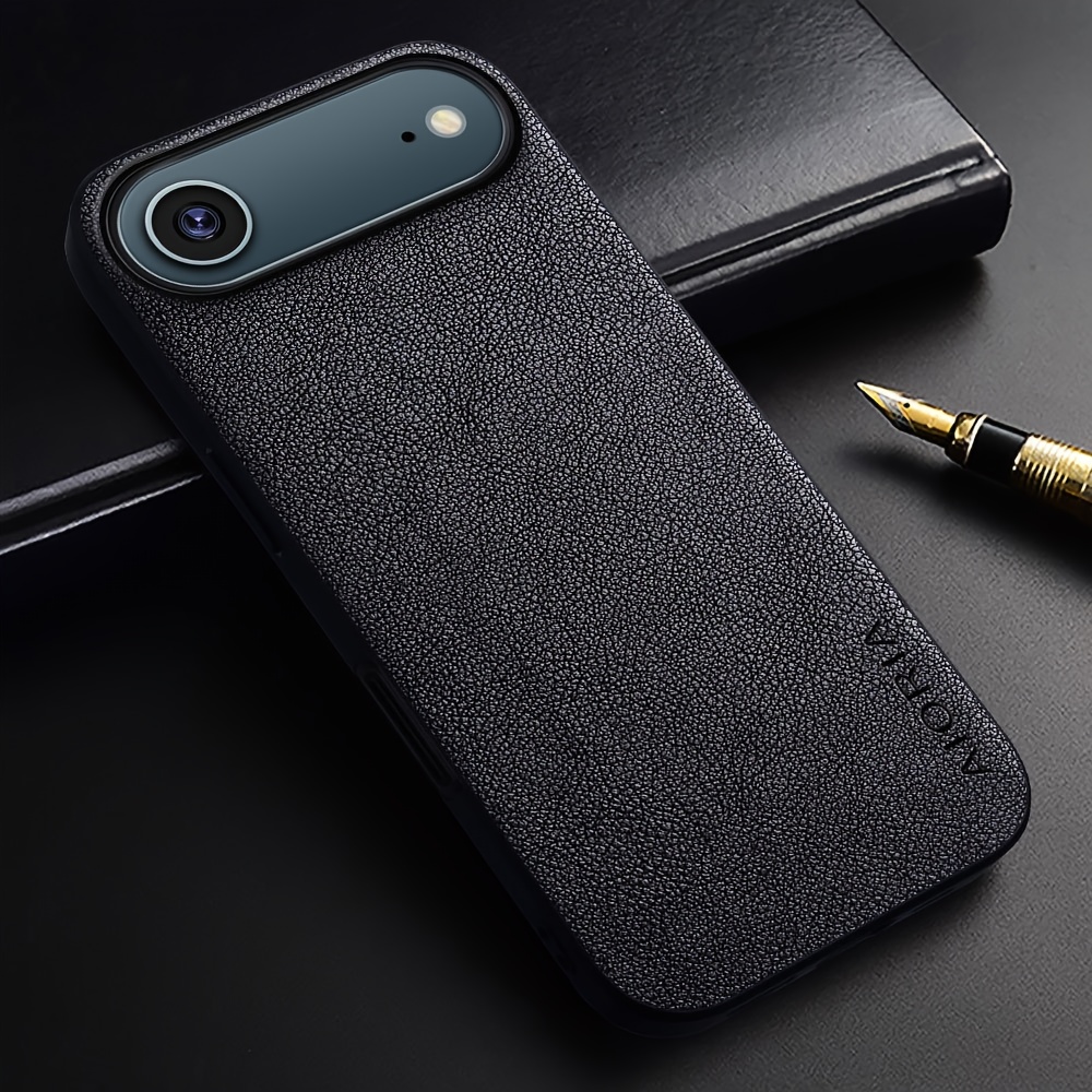 TEMU Coque de téléphone - Housse de téléphone en similicuir premium, design rétro, protection intégrale pour iPhone 17 Pro Max 17E, coque pour iPhone