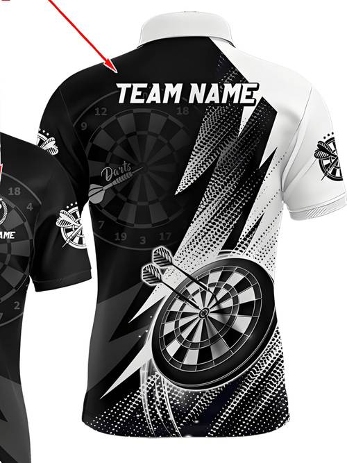custom mens personalized name printing black and white breathable fabric suitable for club competitions and training mens shirt create