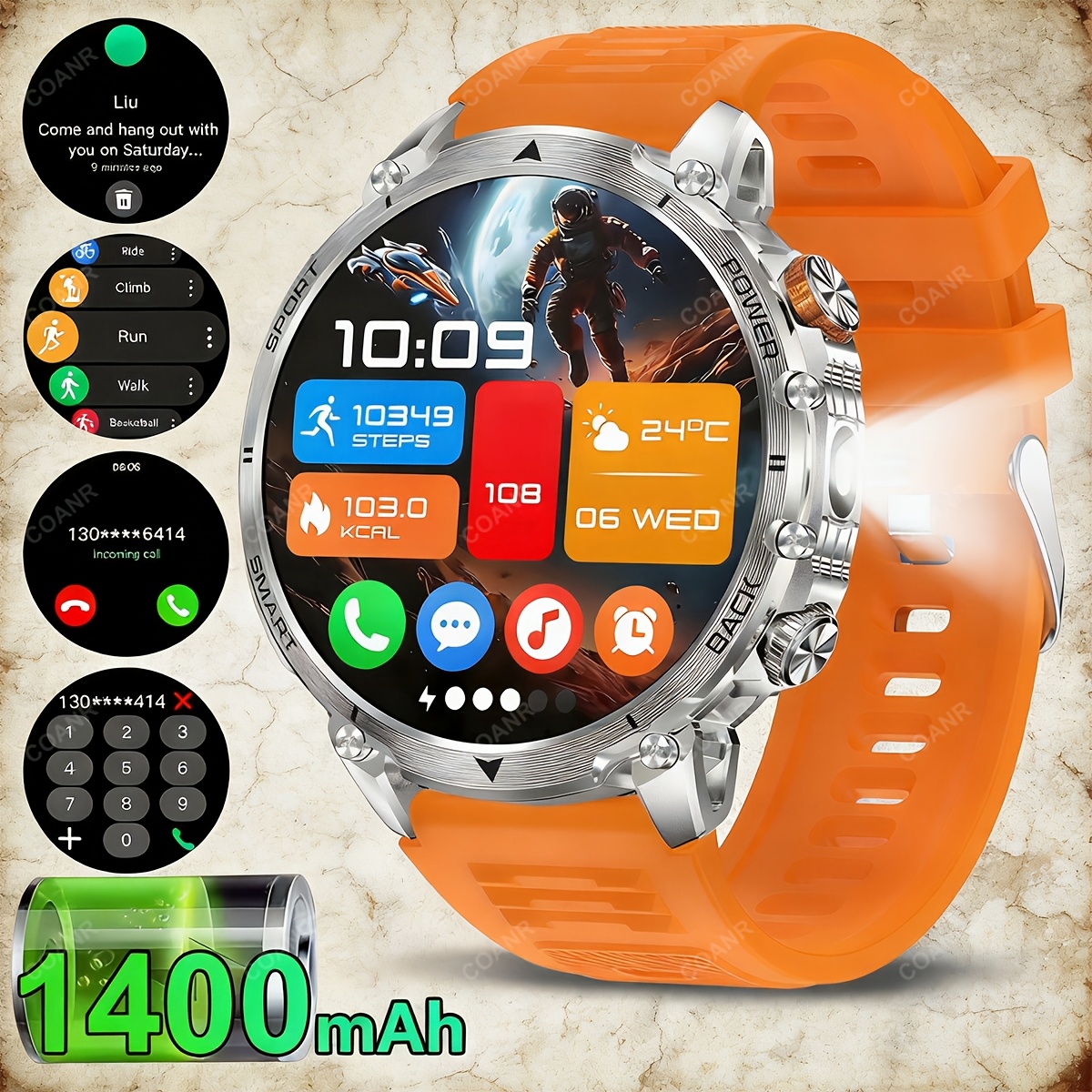 Smartwatch with IP68 Waterproof and Fitness Tracking