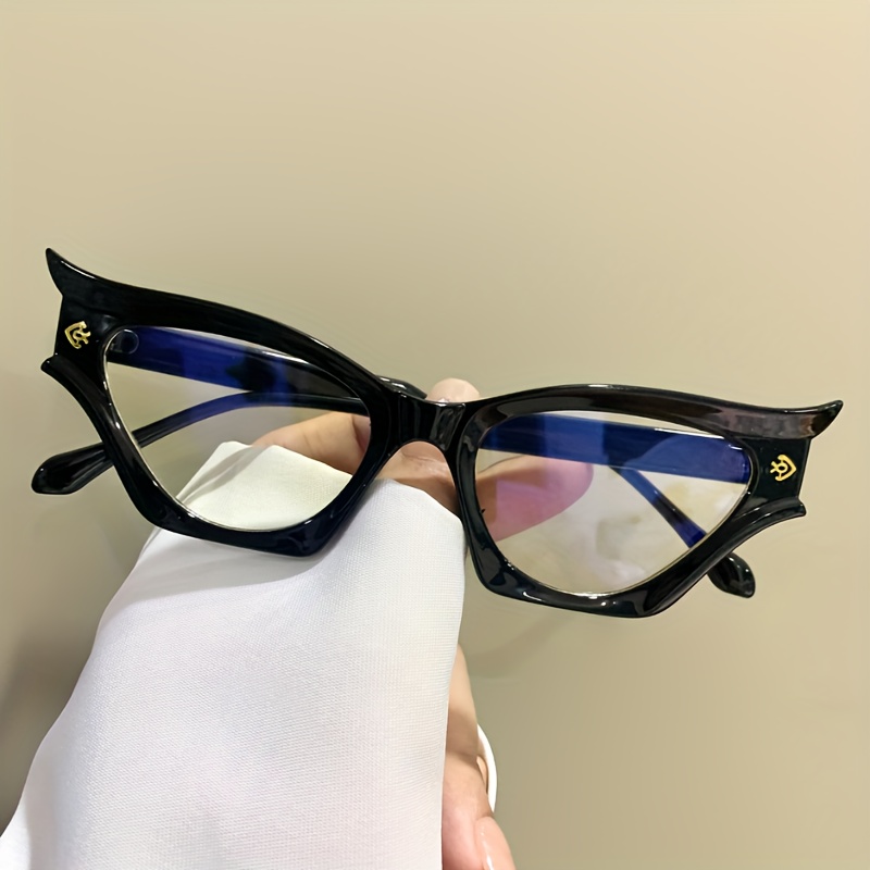 

Retro Cat-eye Glasses, Geometric Frame, Clear Lens, Unisex Computer Eyewear, For Women Men