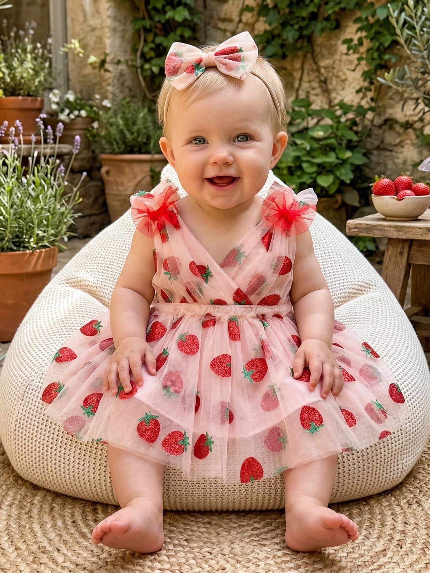 baby strawberry dress sold on Temu United States