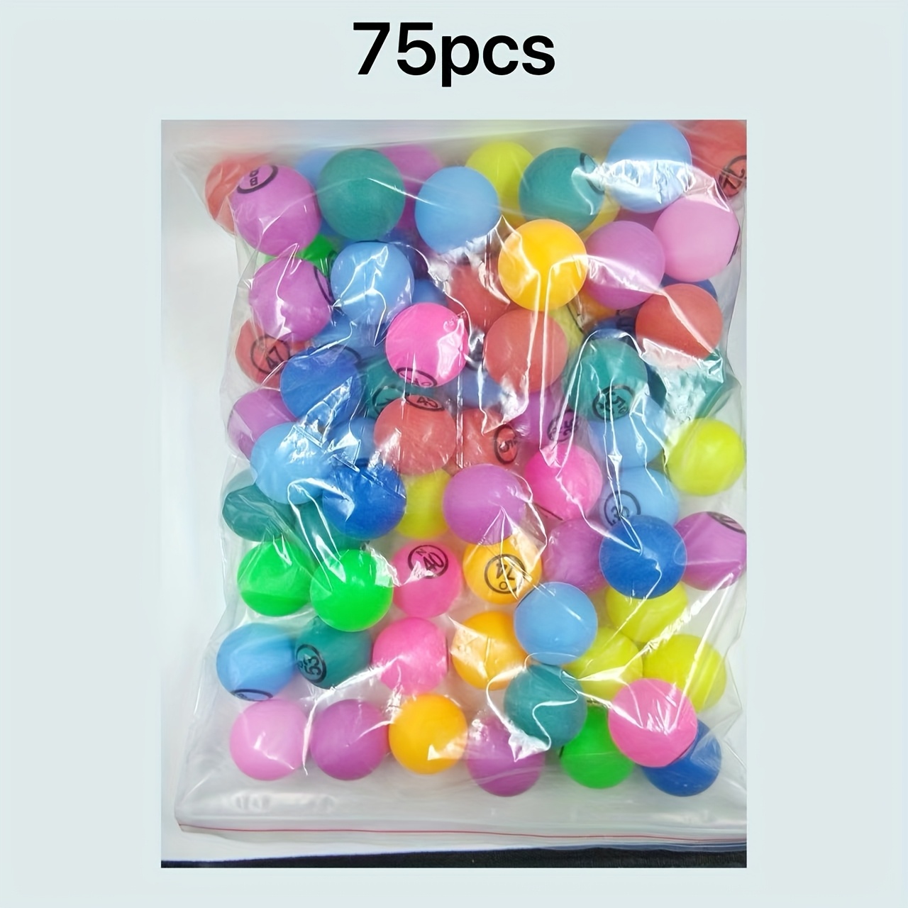 Bingo Balls, 75pcs Set, Colorful Raffle Game Props
