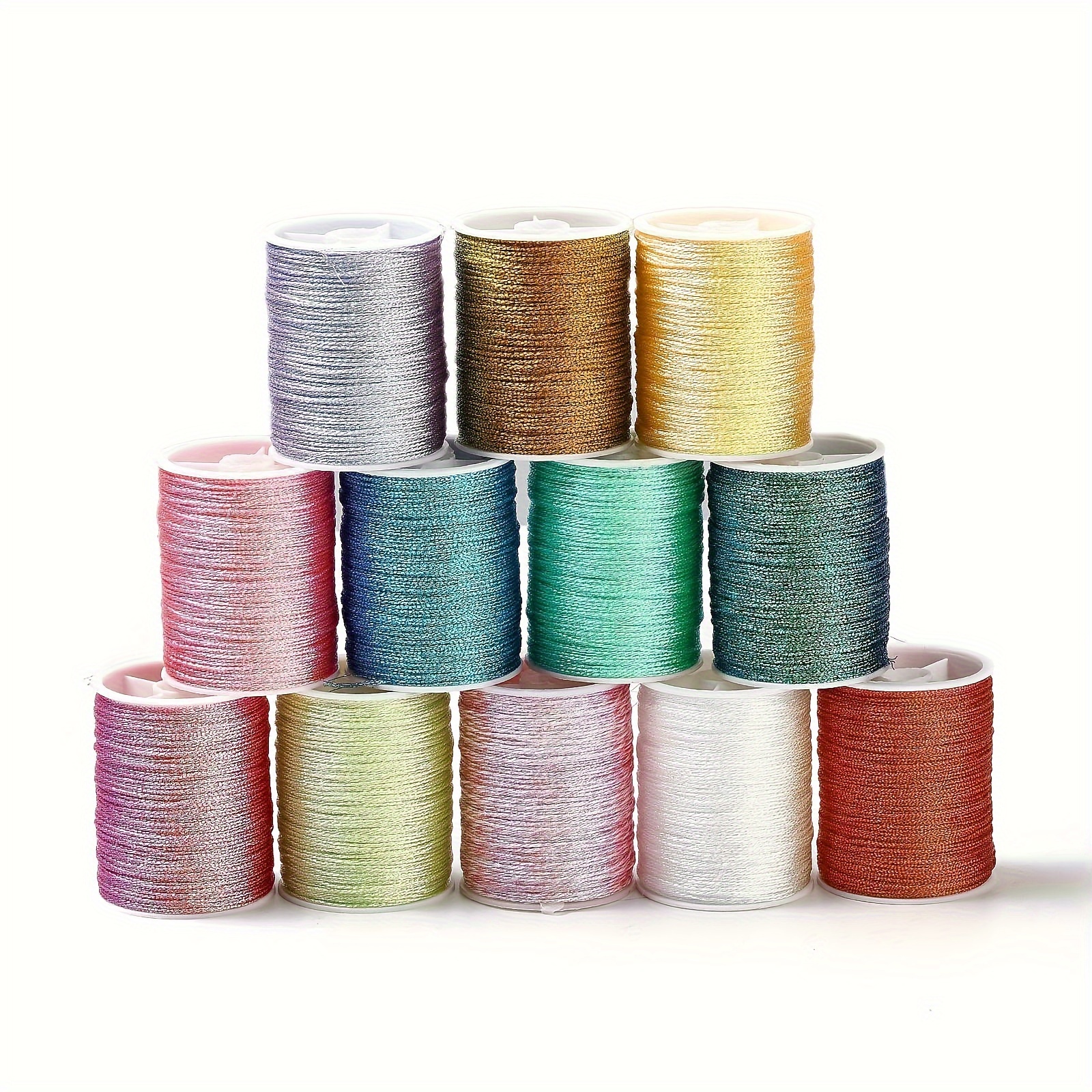 

12 Rolls Of 0.5mm 6-ply Polyester Beading Cord Thread In 12 Assorted Colors, 18-20m Per Roll, Inelastic Material For Jewelry Making