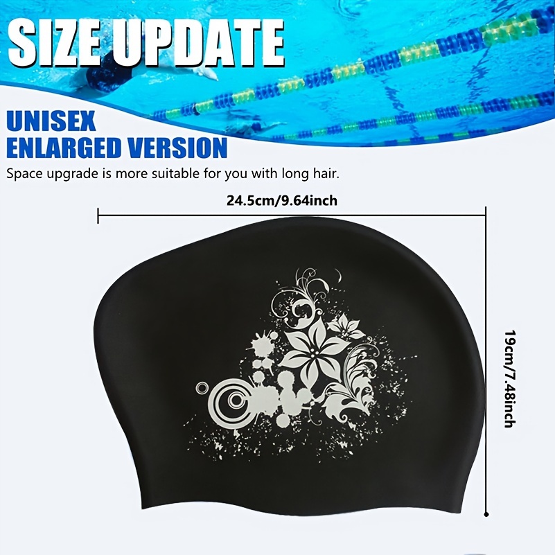 swimming cap for long hair by large silicone swim cap for women men and     for long hair Product details 4