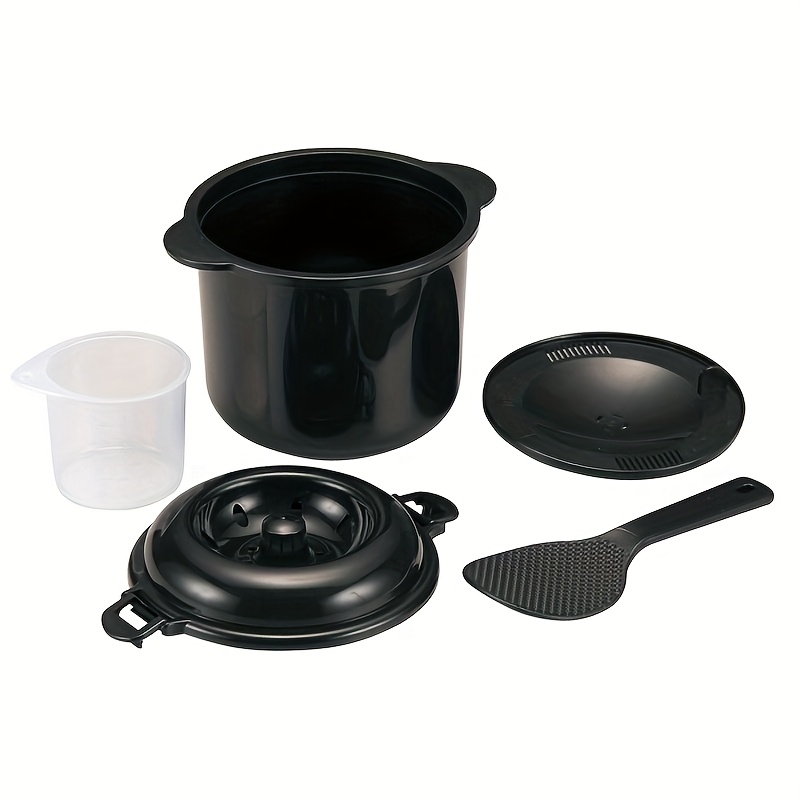TEMU Microwave Rice Cooker With Charcoal/ Made In Japan/ Microwave Only/ Rice Cooker With Rice Paddle And Measuring Cup/ 2 Cups Capacity Chibikuro-