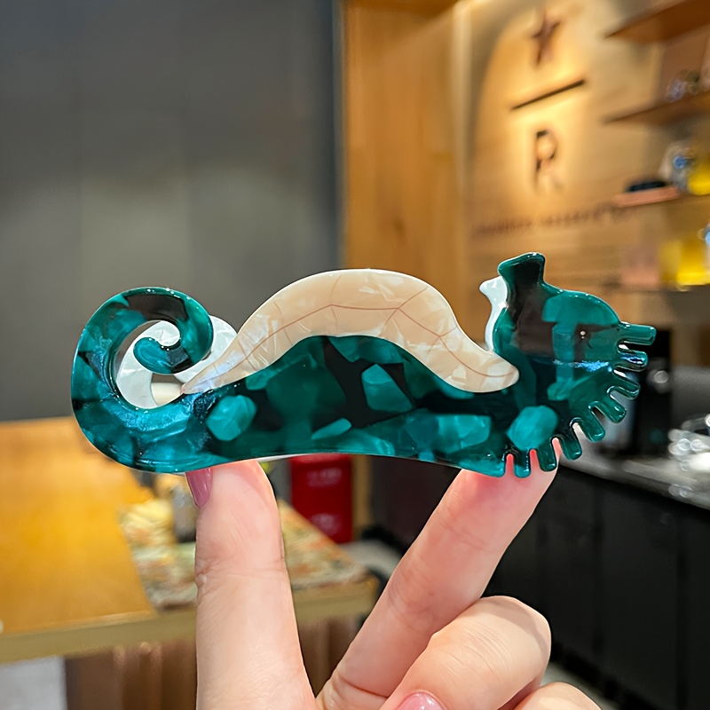 Image of 1pc Series Cute Seahorse Clip Niche Design Personalized High-end Hair Clip Shark Clip Half Clip Headband Hair Accessory
