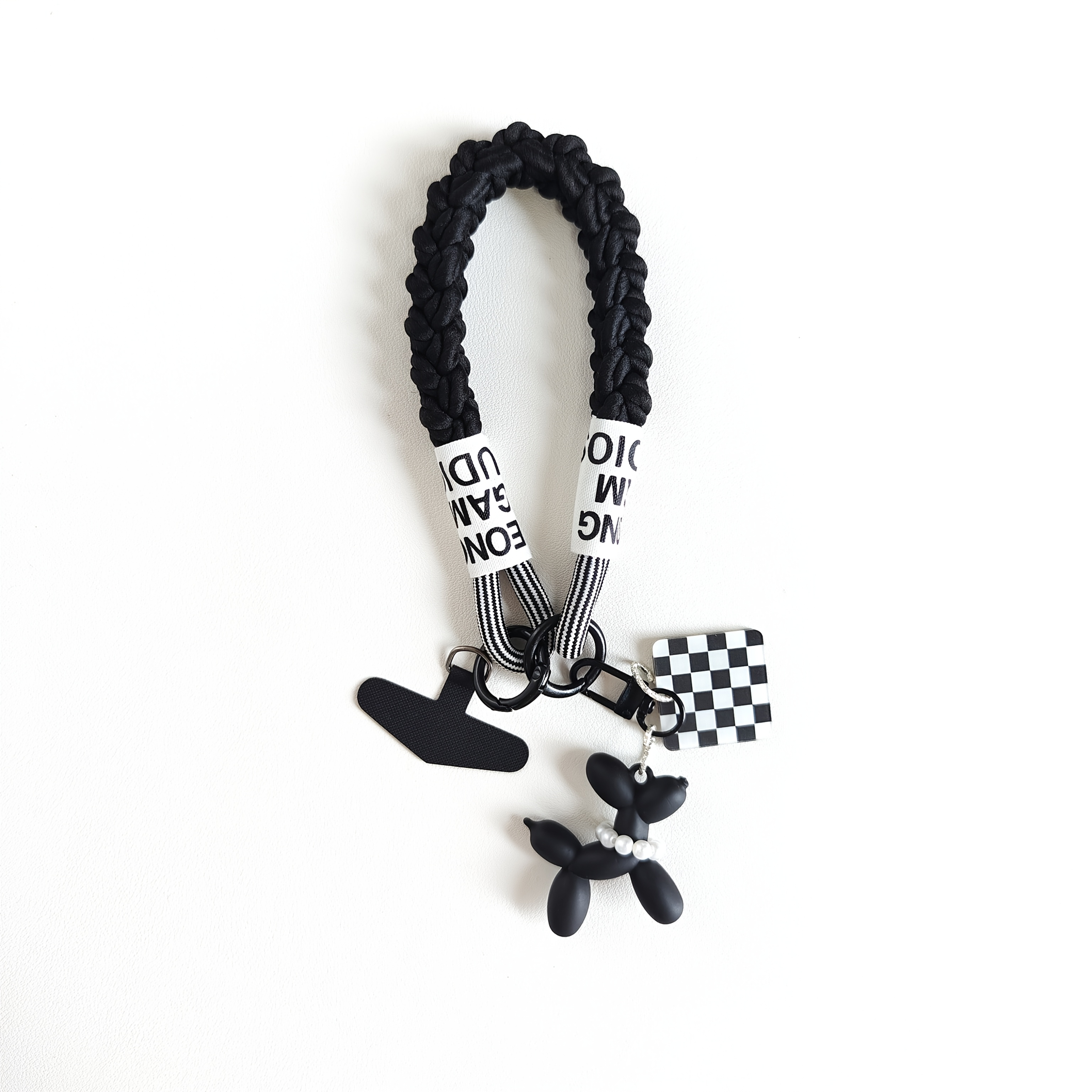 Image of Dark Balloon Phone Lanyard | Short Braided Nylon Cord, Compatible With Most Phone Cases, Used As Bag Charm And Cup Camera Lanyard