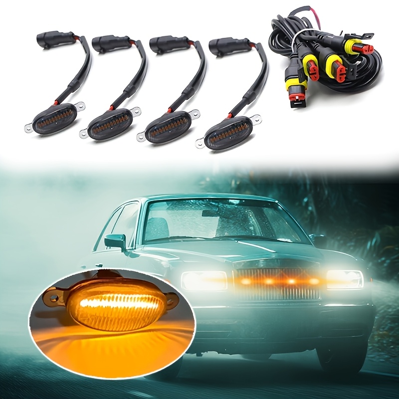 Luces LED De Rejilla Delantera Para Coche - 12V, Color Ámbar, IP67, Compatible Con SUV, Camionetas, 4x4