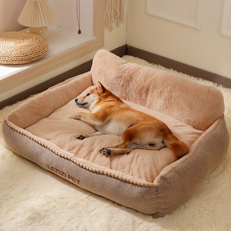 cozy   soft comfortable dog bed with high pillow protection durable polyester washable ideal for small medium large breeds pet bed   bed soft texture Product details 1