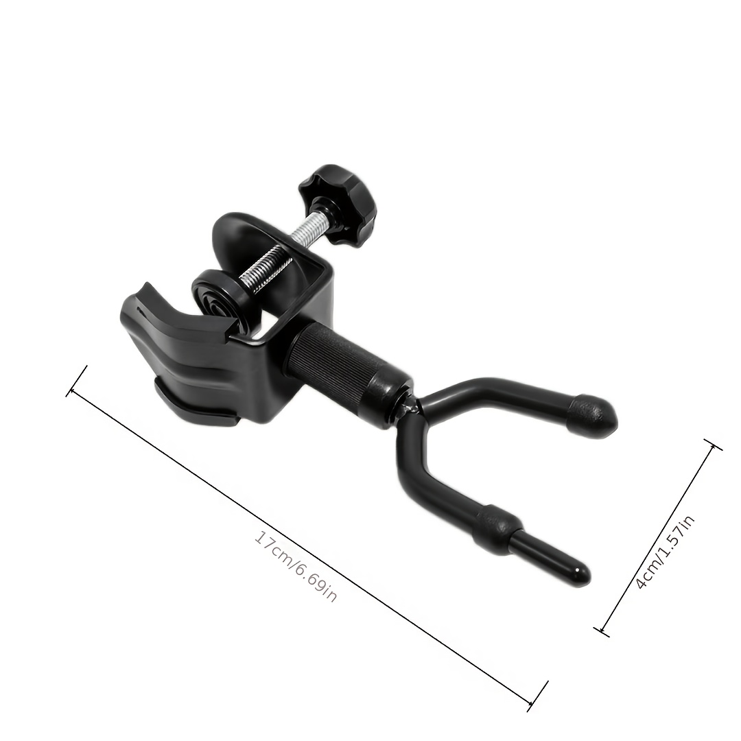 TEMU Non-drilling Wall-mounted Violin & Viola Stand Suitable For Microphone Or Sheet Music Holder, Locking Anti-slip Base With Powder-coated, 360°