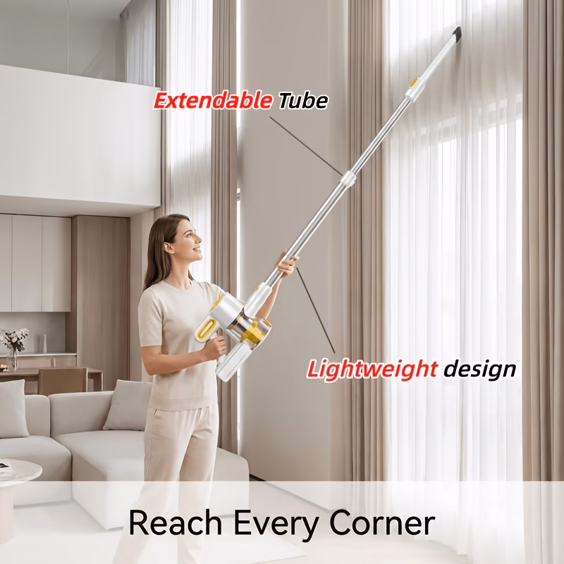 60kpa cordless vacuum cleaner new high suction wireless vacuum 45 min detachable battery anti brush hepa filter led click dust empty lightweight for hair all floor types Product details 4