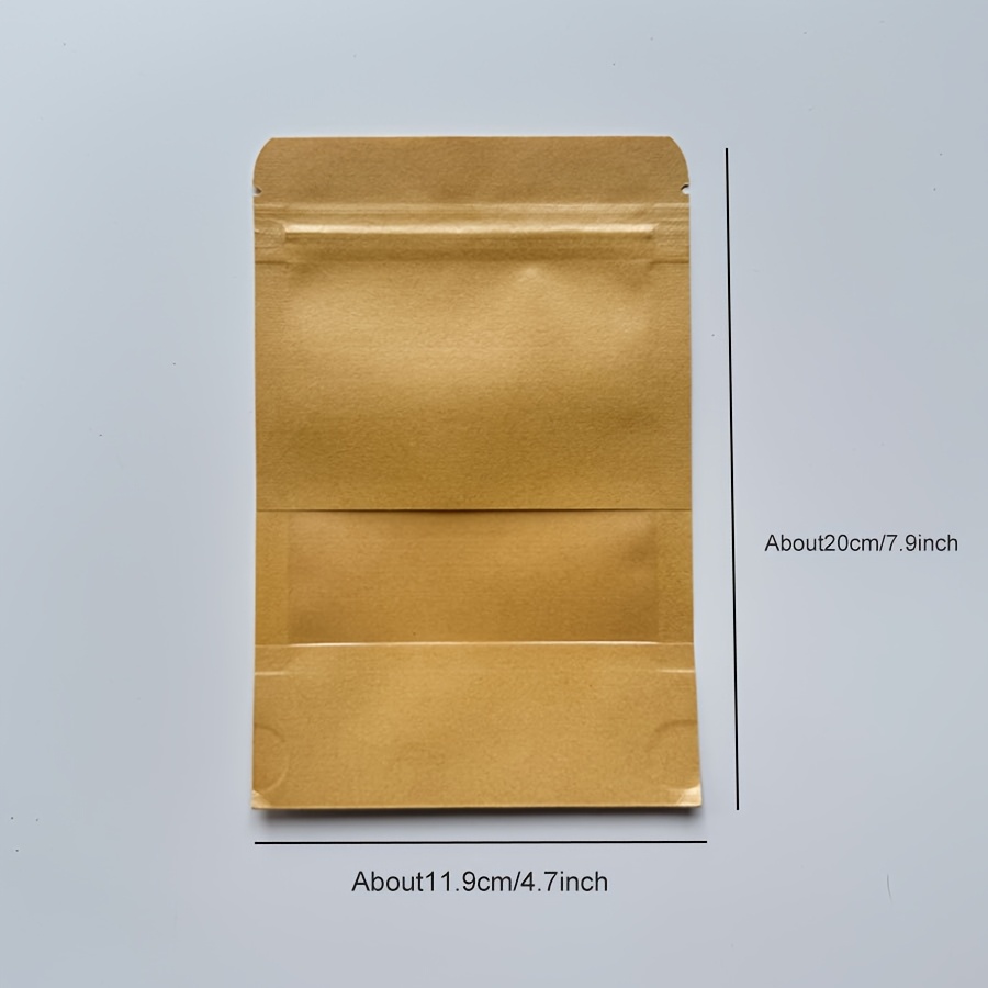Image of 40pcs Pet Paper Self-sealing Bags With Matte Window, Reusable Zipper Closure For , Small Business, And Home Use - , Durable Material