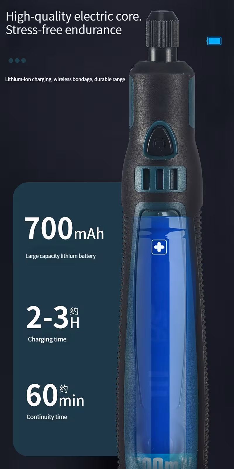 5000-10000-15000rpm 3.6v usb безжична електрична дупчалка гравирачка пенкало мини мелница микро ротационен алат за мелење/полирање/гравирање/дупчење/сечење/отстранување на рѓа 3-брзински 700mah литиумска батерија полнечка дупчалка безжичен рачен гравирач машина Детали за производот 6