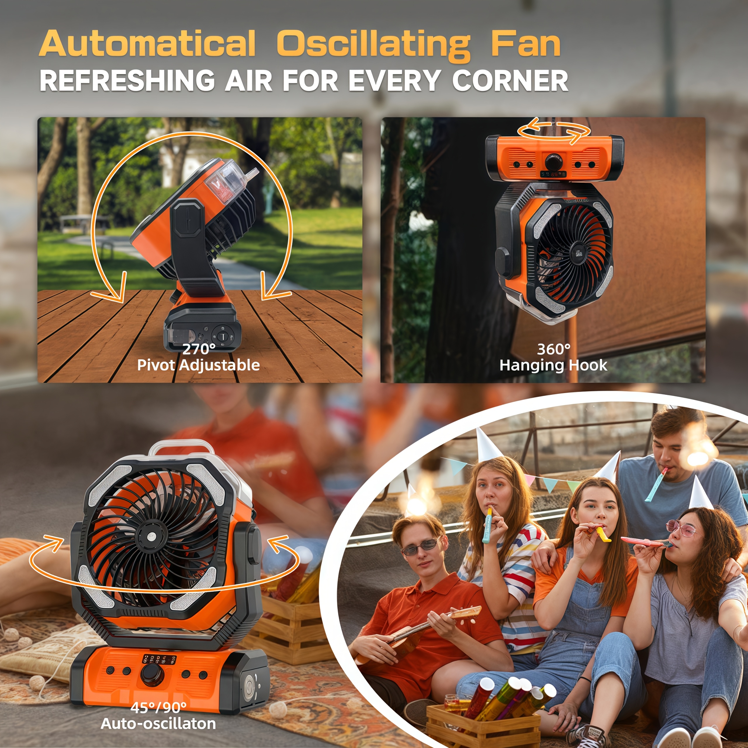 long lasting portable camping fan spray led usb rechargeable high velocity cooling fan durable emergency for and campers extended details 7