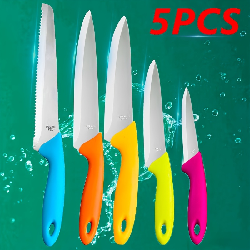 TEMU 5pcs Paring Knives, Kitchen Tools, Kitchen Knife Set, Vegetable And Fruit Knife, German Steel Small Kitchen Knife With Pp Plastic Ergonomic Handle