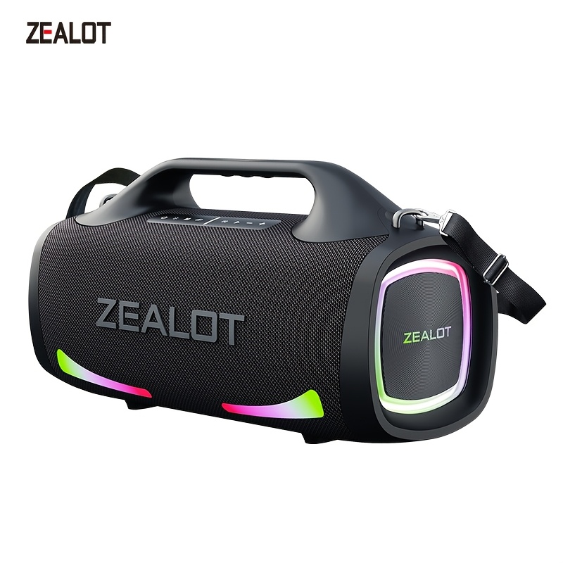 TEMU Zealot S79 100w Speaker With Output Power, Portable Subwoofer, Rgb Lighting, Eq , Up To Of , Supports Phones, Tablets, Computers, And Tvs. Sd,