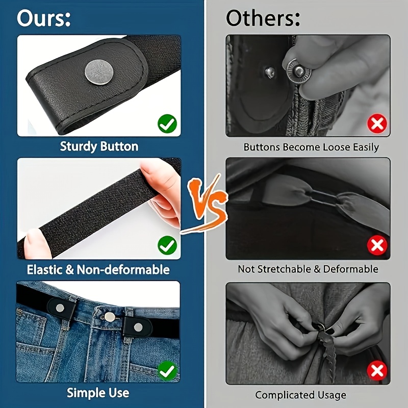 HAIRK Adjustable Elastic Waist Belt, Buckleless Invisible Design