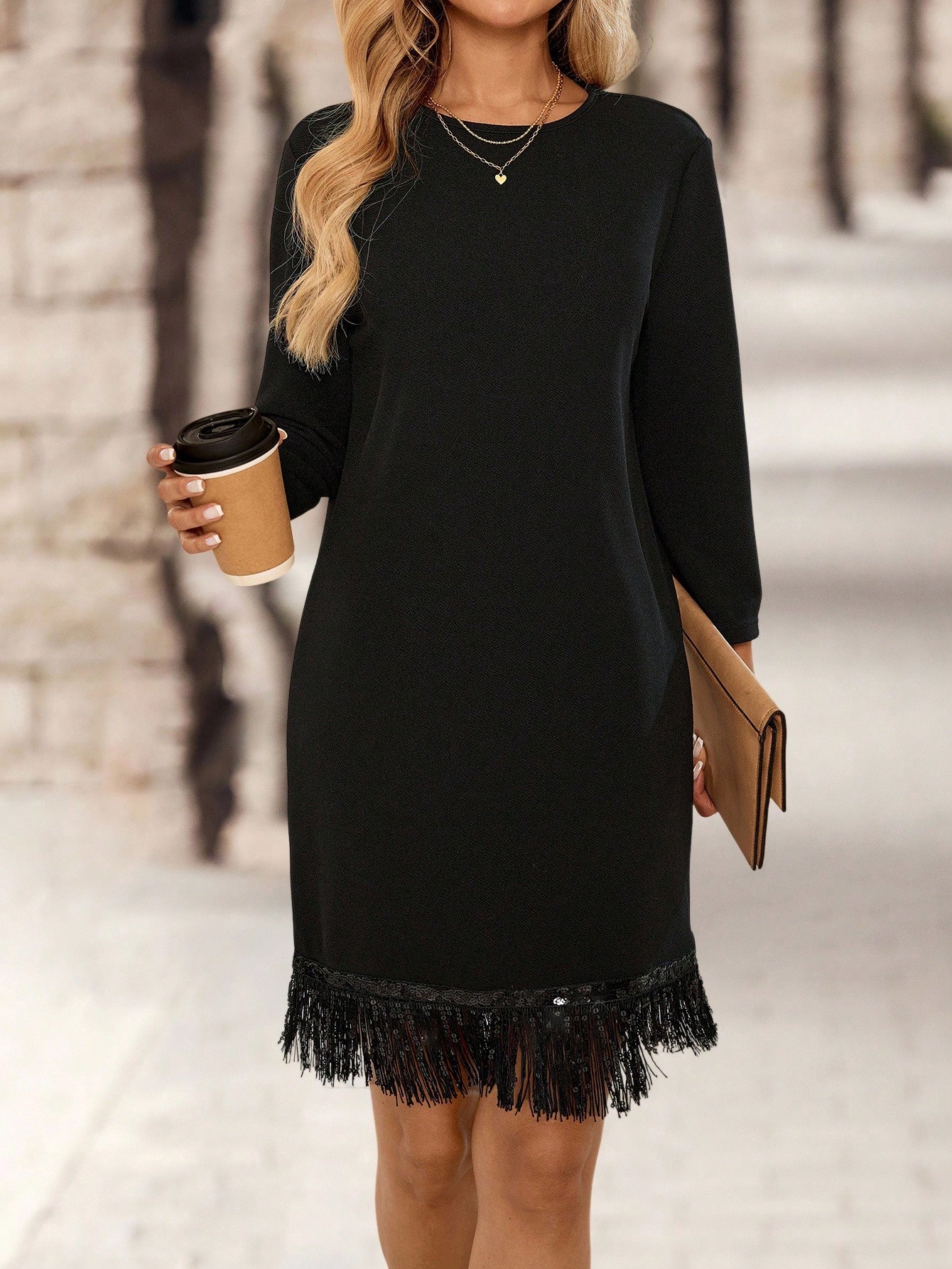 black dress for christmas party BLACK BANDAGE DRESS | CHRISTMAS PARTY DRESS main image 0