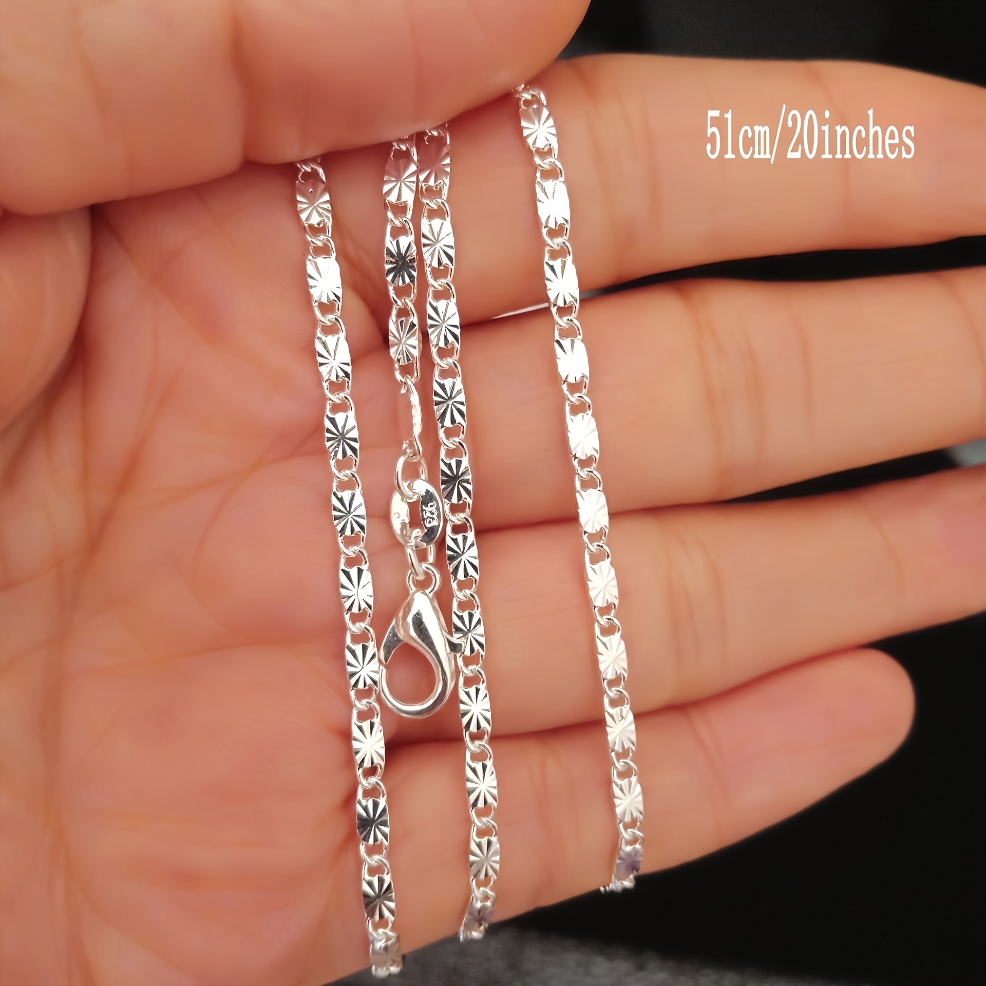 Image of Fashionable And Exquisite 925 Silver-plated Starry Sky Nail Chain Clavicle Necklace Christmas Mother's Day Gift, Best Friend Perfect Gift For Sisters