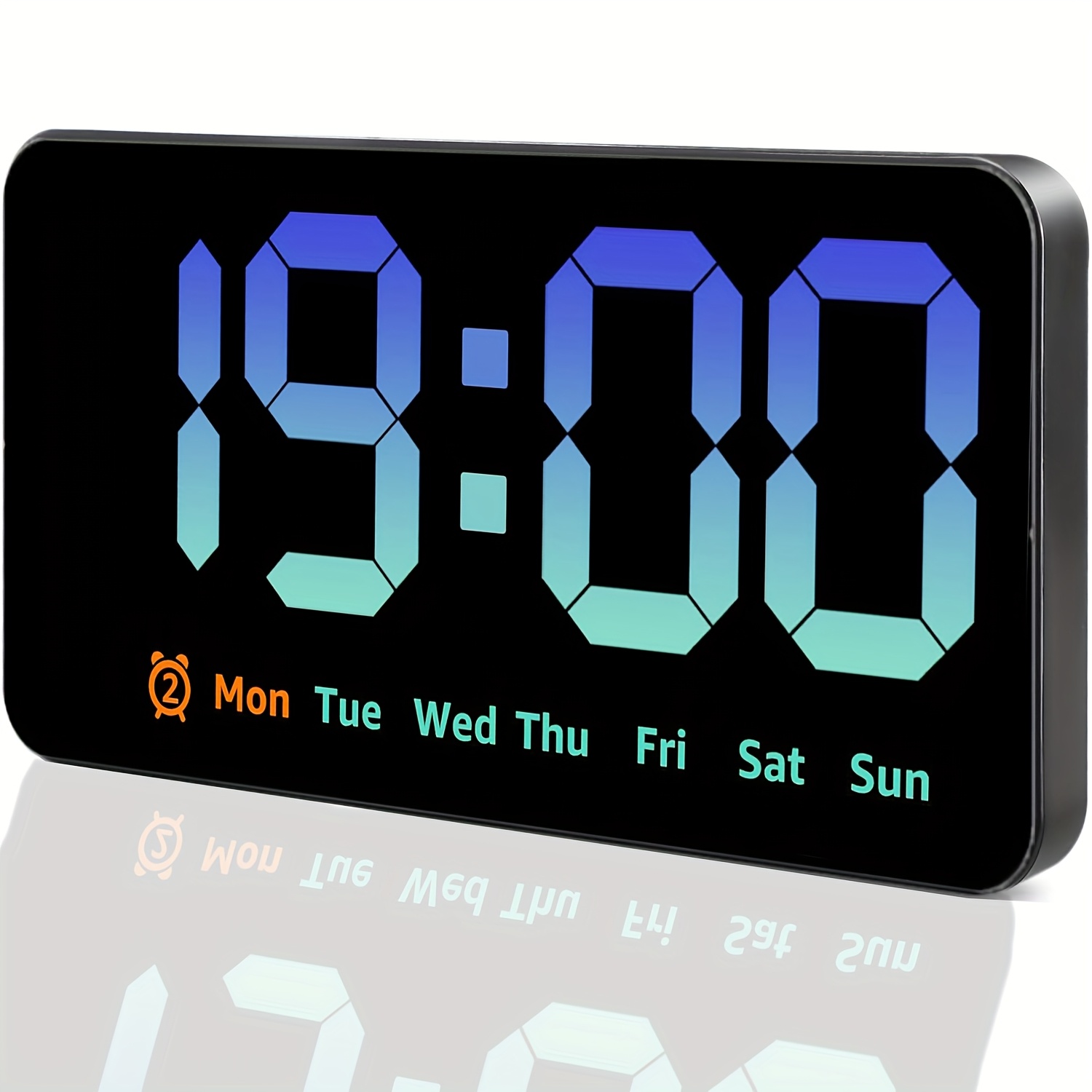 Horloge Murale Numérique USB - Grand écran LED, Compte à Rebours, Mémoire Après Coupure - Bleu - 5