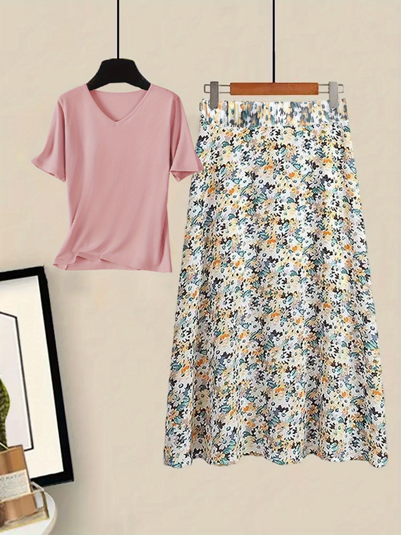 floral skirt sets sold on Temu United States