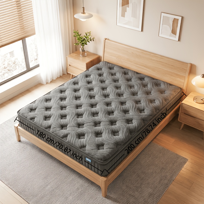 Multiple Colours Multiple Patterns 10 Inch Mattress - Stainless Steel Springs, Breathable Knit Fabric, Medium Firm Support For Back, Eu Single/small Double/double/king/super King