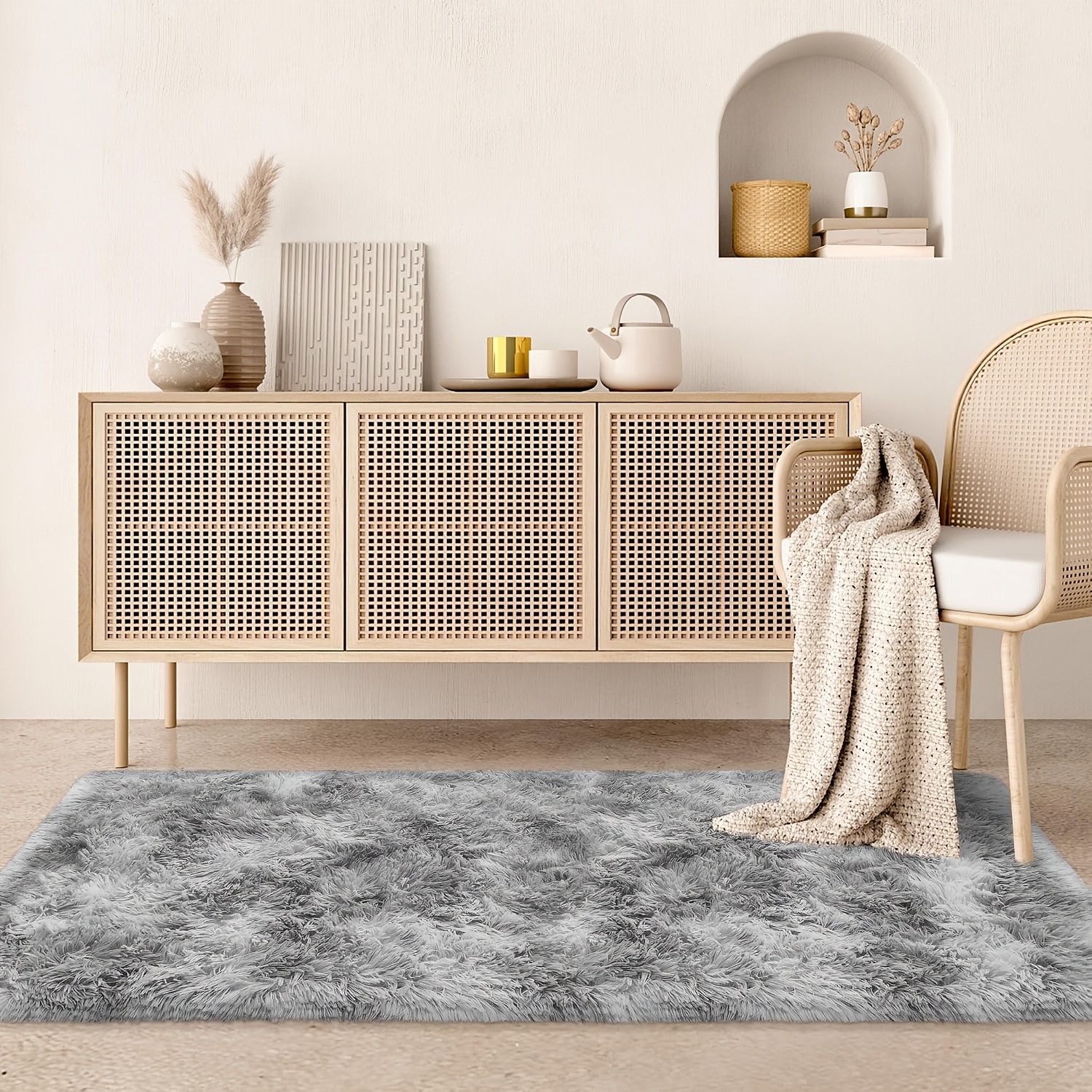 [note To The Team: Long Plush Thick Foldable Carpet] Thick Long Plush Bedroom, Bedside, Living Room Carpet