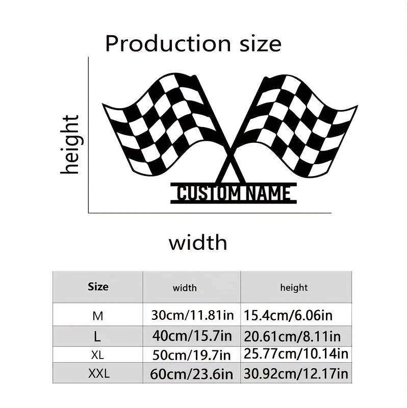 TEMU Customizable Racing Flags And Logos, Personalized Car Silhouette Wall Decorations, Event-themed Doorplates And Home Decorations, Outdoor Garden