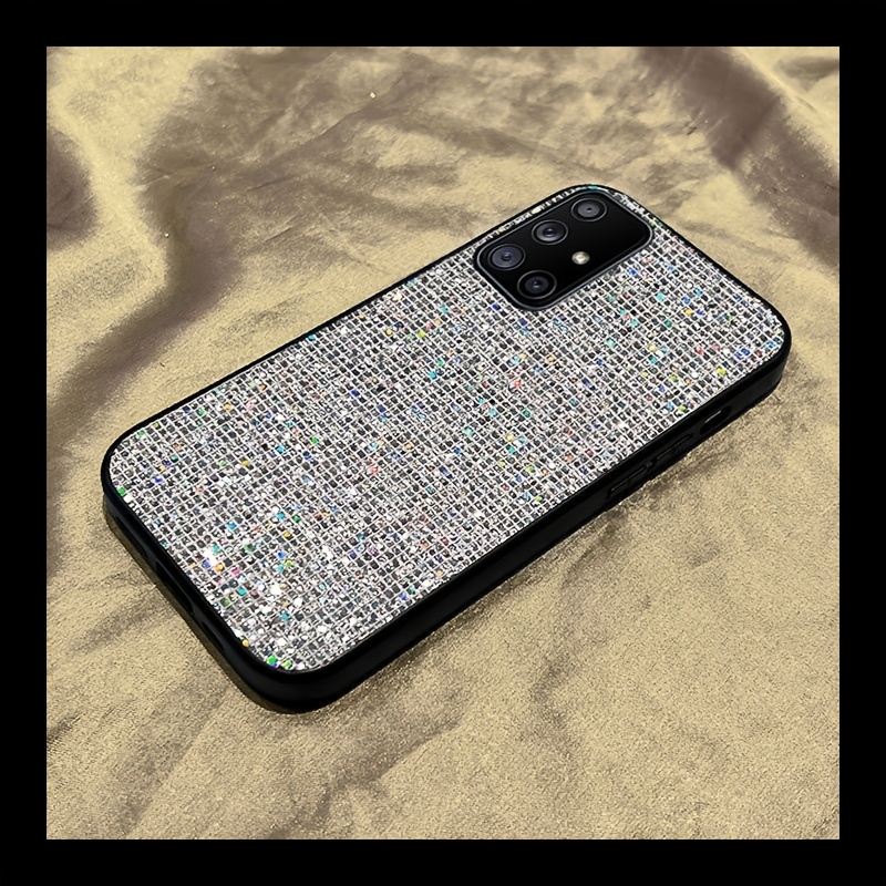 TEMU Phone Case - Luxury Glitter Grid Pattern Cover Fashion Soft Tpu Protection Bling Lattice Phone Case Suitable For Galaxy A71 4g 5g