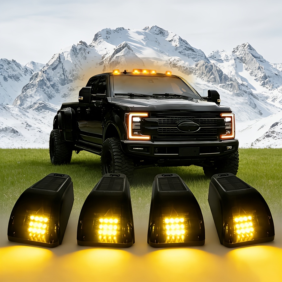 TEMU Solar-powered Truck Cab Lights, 2026 Cab Lights, Bright And Durable Roof Marker Lights, Solar-powered Waterproof And Dustproof Truck Roof Mouse