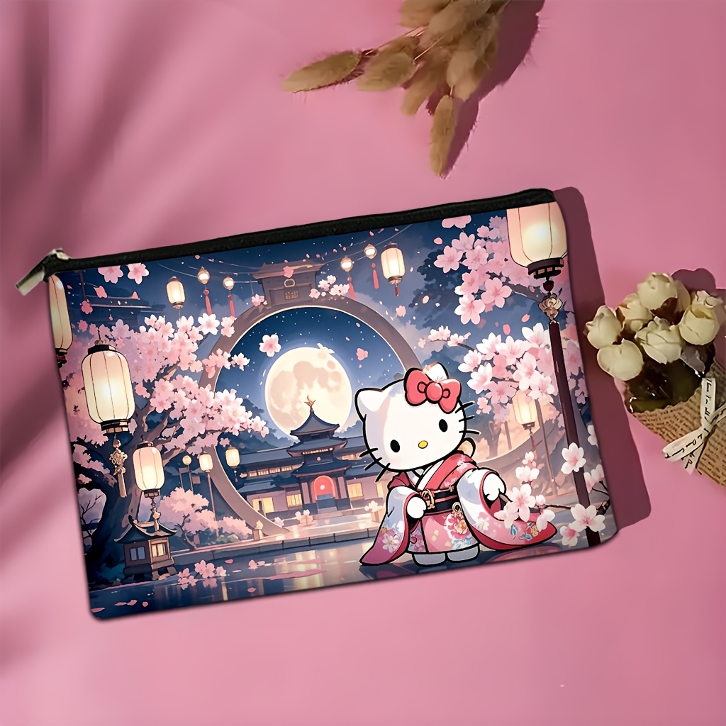 

1pc Sanrio Large-capacity Cosmetic Bag - Showcasing Hello Kitty In A With And Lanterns - Great For Skincare, Makeup, And Travel Necessities - Perfect Gift For Christmas, Valentine's Day, Or Birthdays