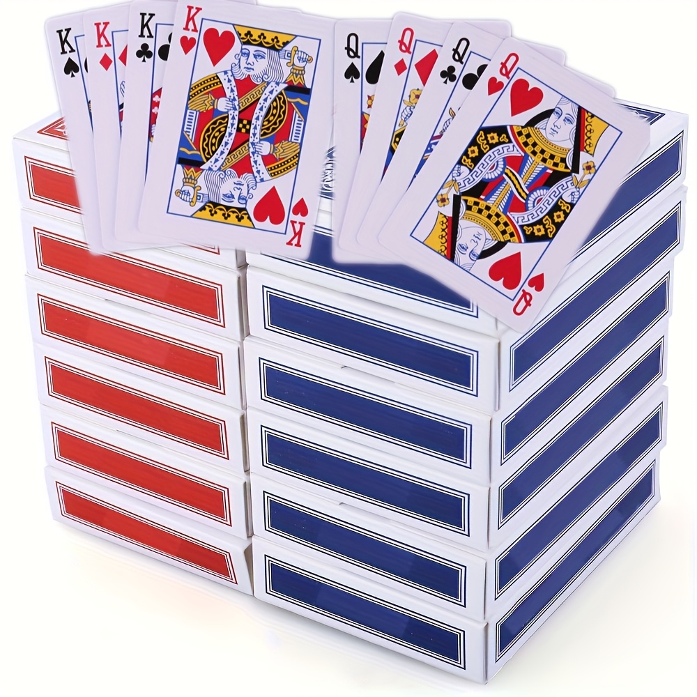 playing cards 12 pack decks of cards bulk poker size standard index card game 6 blue and 6 red poker cards christmas family games