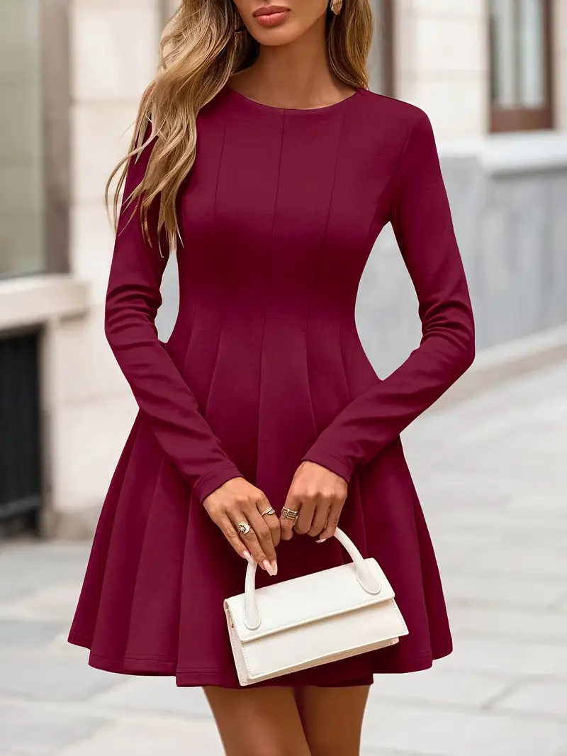 women casual long sleeve high waist flowy pleated a line - Temu Bahrain women casual long sleeve high waist flowy pleated a line - Temu Bahrain