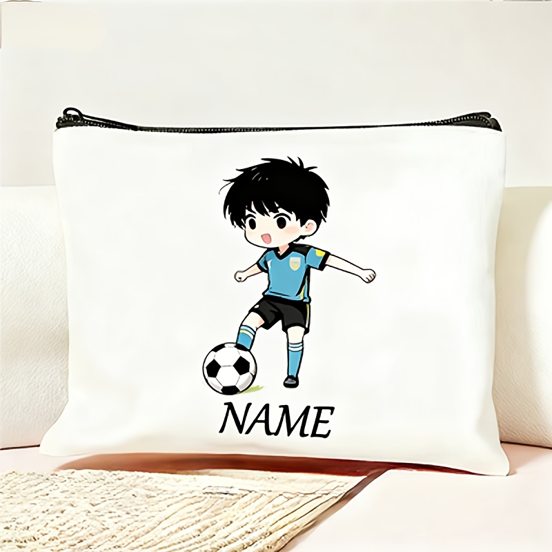 TEMU Pochette da donna personalizzata con , con una vivace stampa di ragazzo calciatore su poliestere. L' e giocoso motivo in stile sportivo 癡 molto