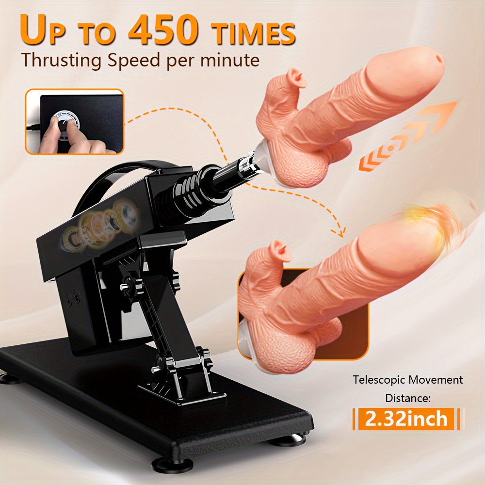 Premium Automatic Sex Thrusting Machine For Women And Men Adult Sex Toy Heated Dildo Thrusting Dildo Machine For Couples And Solo Play Sex Toys Thruster For Hands-Free Play With 2 Attachments