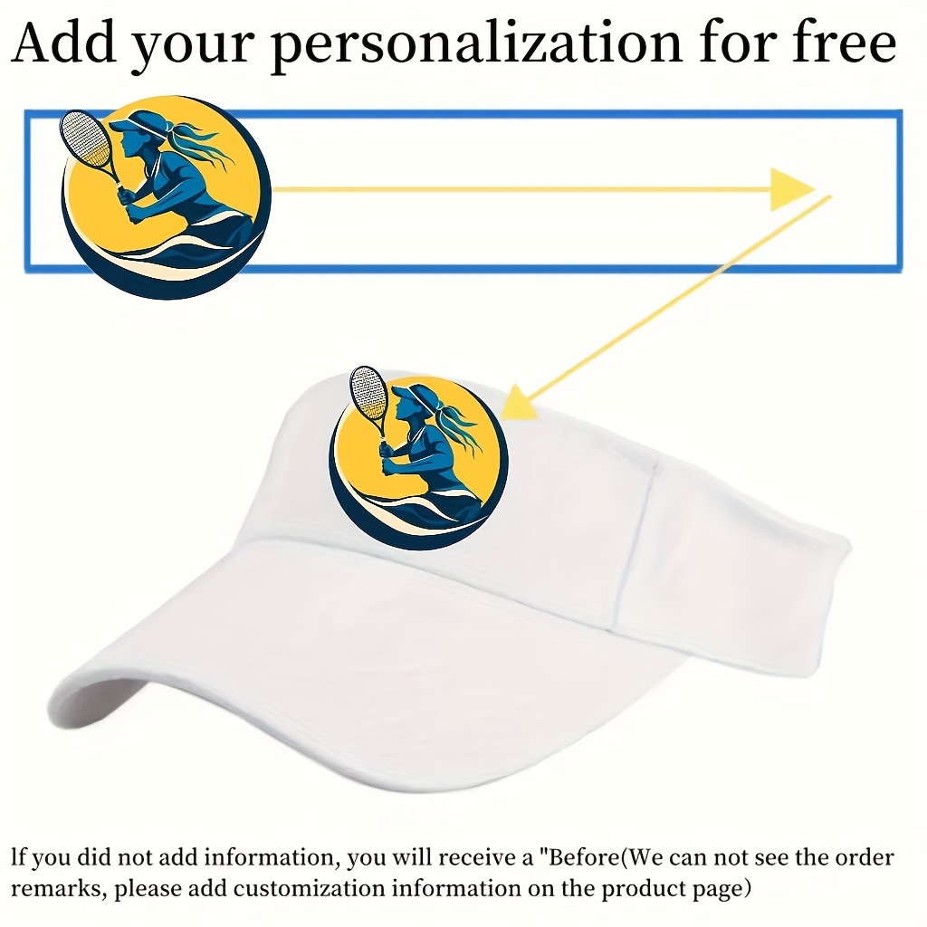 TEMU Customizable Print And Logo Adjustable Sun Visor - Breathable Polyester , Unisex For Outdoor Activities - Fashion Accessory - Hand Washable,