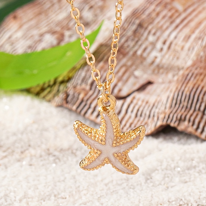 TEMU A Starfish Necklace, A Fashionable And Unique Pendant Necklace With An Ocean Theme, Perfect For Parties, , And Birthday Gifts
