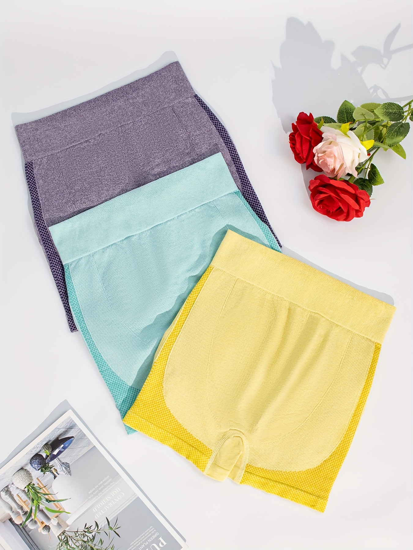 3 Pcs Stretchy High Waisted Tummy Tightening Women's Shorts&Shaping &Butt Lifting Outer Women's Panties&Lady's Underwear&Body Shaping Underwear