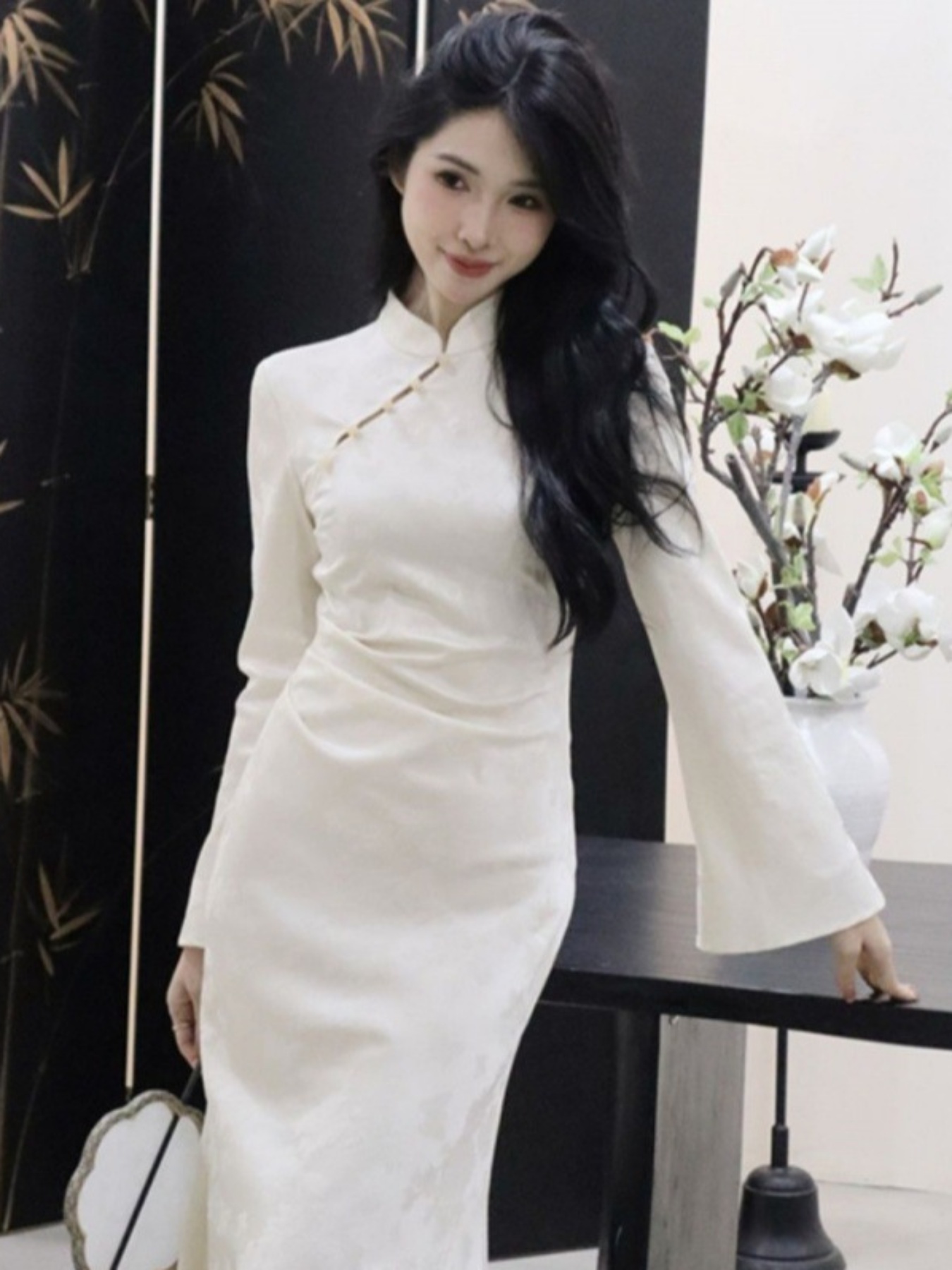 【PAMEO POSE】Mandarin Button Dress PAMEO POSE（パメオポーズ）の「Mandarin Button Dress