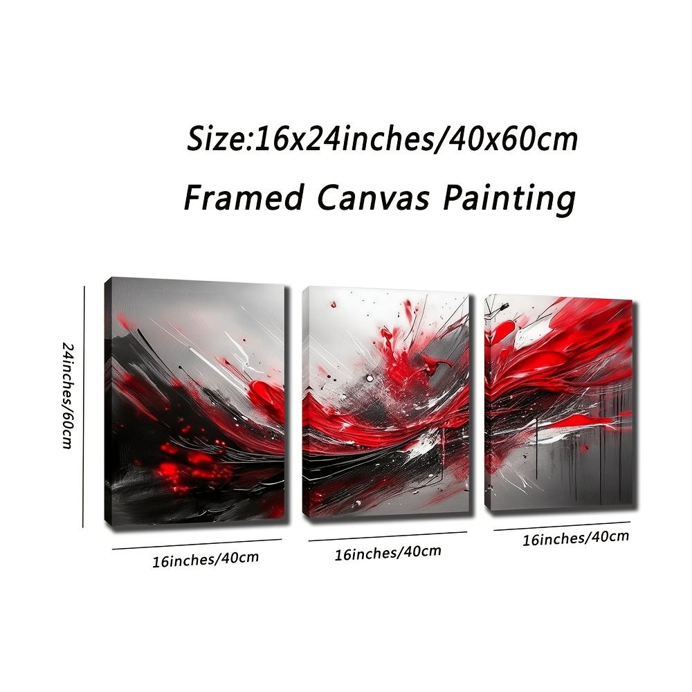 TEMU 3pcs Deco Canvas Wall Art, -ink Paintings, 12x16 & 16x24 Inch, Indoor Landscape Theme For Home Office, Bedroom, Living Room, Classroom,