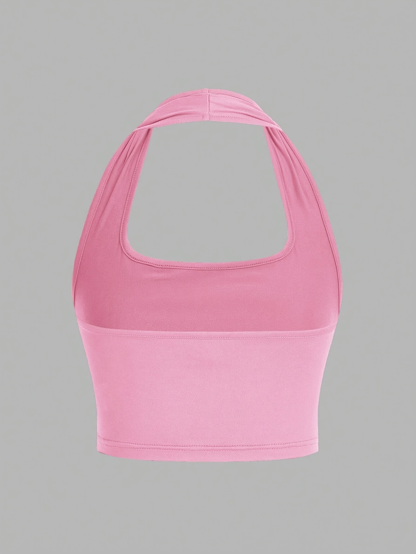 Women's White Halter Neck Sports Crop Top - Stretchy Breathable Backless Tank Top for Summer Workouts & Casual Wear, Machine Washable Sleeveless Shirt, Gym Apparel, Smooth Texture