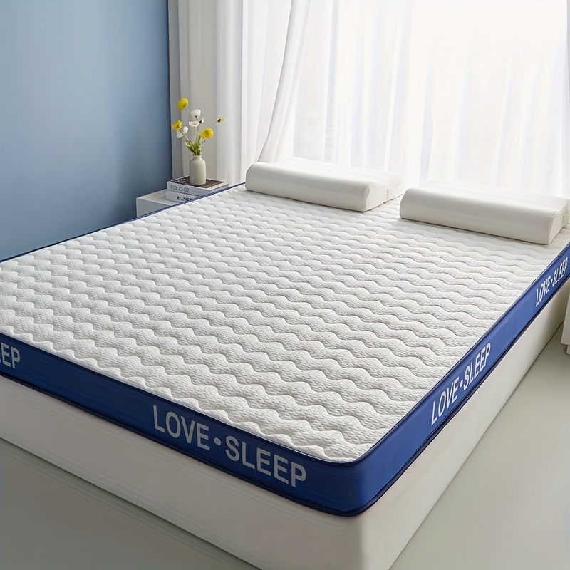 hypoallergenic memory foam mattress with latex topper 5cm thick breathable comfortable solid feel with continuous coil support polyester cover for dorm home use no electricity required details 20