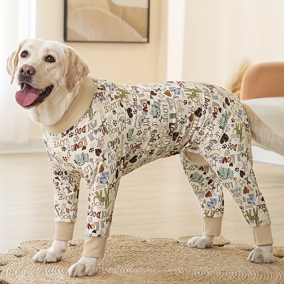 

Dog Pajama, Printing For Large Dogs Soft Material Stretchable Dog Pajamas, Onesie Dog Apparel Christmas Gift